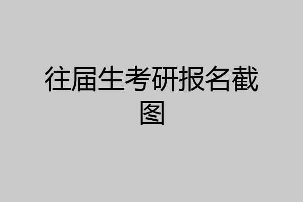 往届生考研报名截图