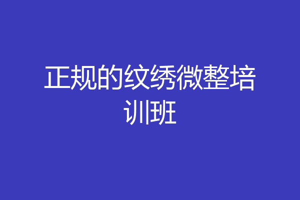 正规的纹绣微整培训班