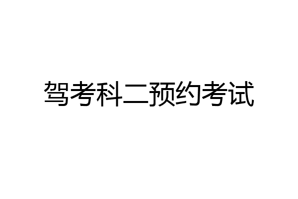 驾考科二预约考试