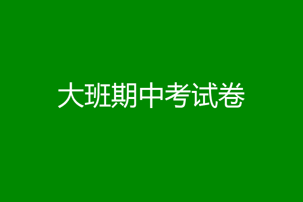 大班期中考试卷