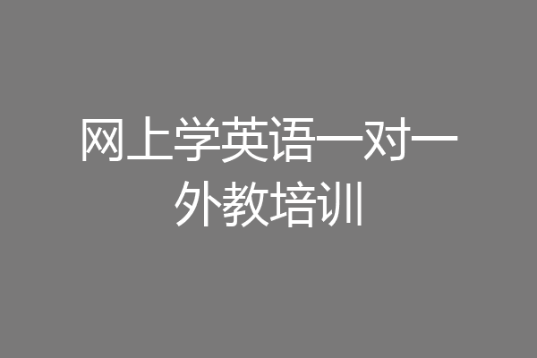 网上学英语一对一外教培训