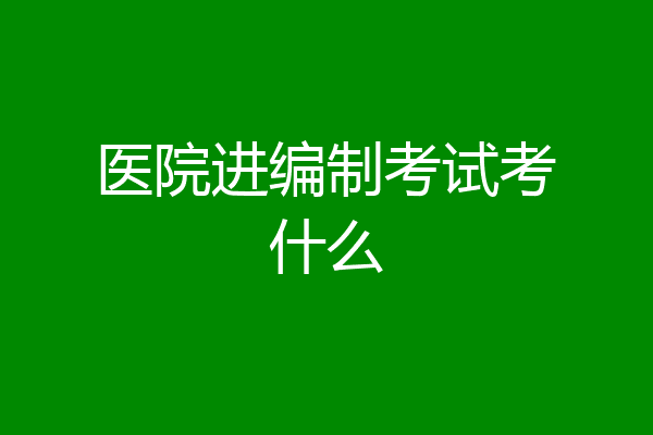 医院进编制考试考什么