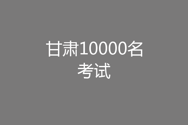 甘肃10000名考试