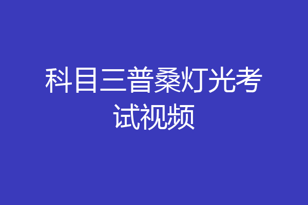 科目三普桑灯光考试视频