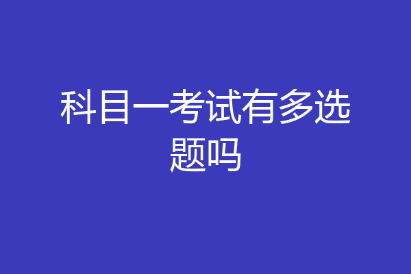 科目一考试有多选题吗