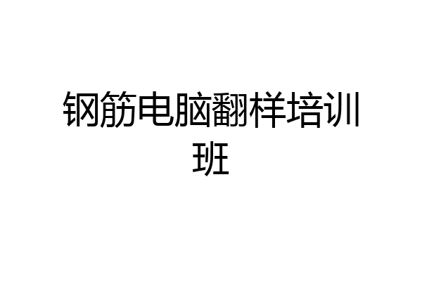 钢筋电脑翻样培训班