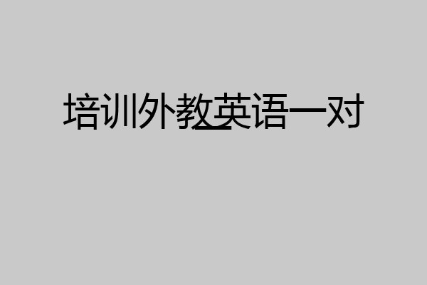 培训外教英语一对一