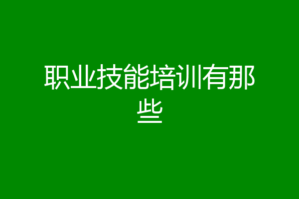 职业技能培训有那些
