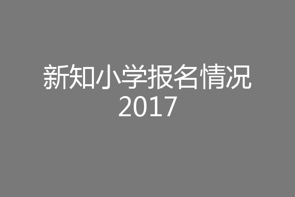 新知小学报名情况2017