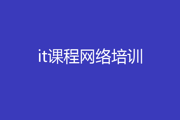 it课程网络培训