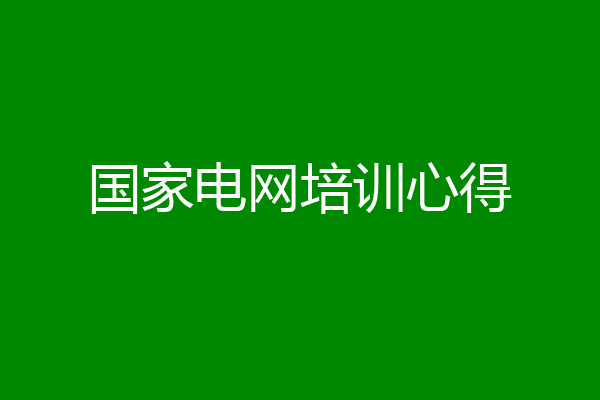 国家电网培训心得