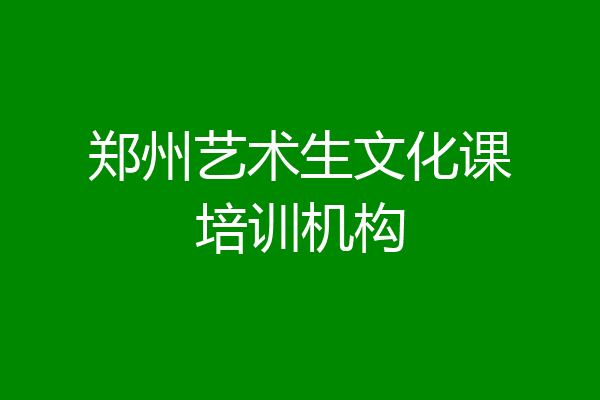郑州艺术生文化课培训机构