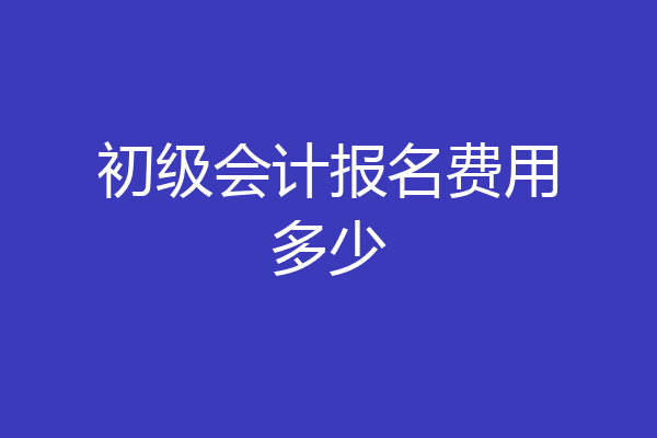 初级会计报名费用多少