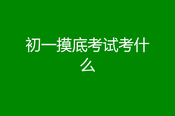 初一摸底考试考什么