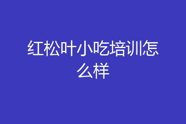 红松叶小吃培训怎么样