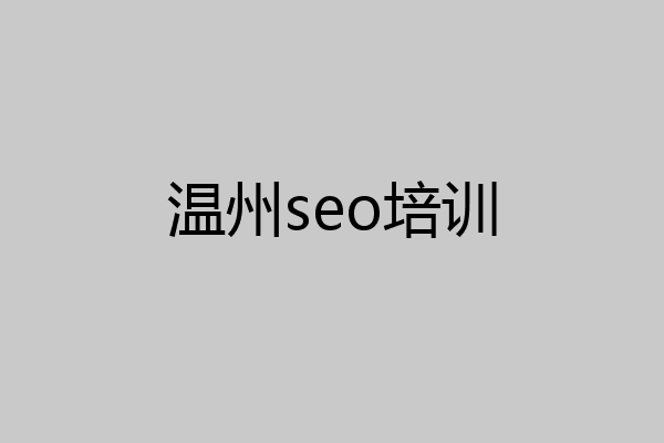 温州seo培训