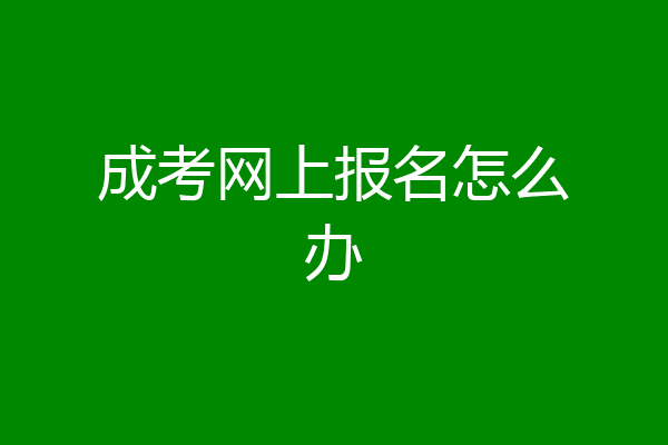 成考网上报名怎么办