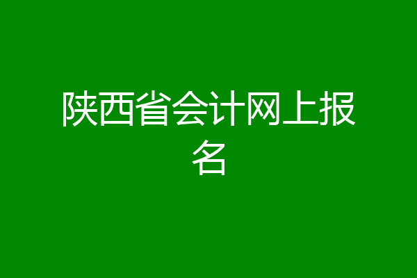 陕西省会计网上报名