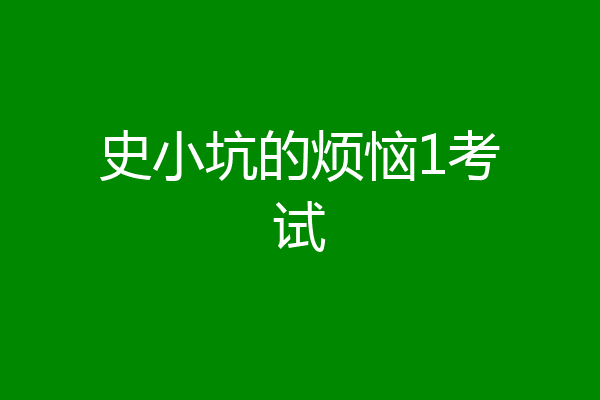 史小坑的烦恼1考试