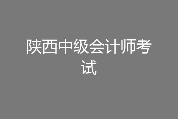 陕西中级会计师考试