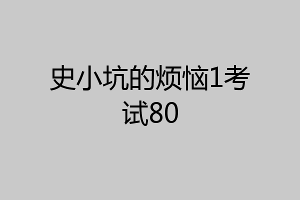史小坑的烦恼1考试80
