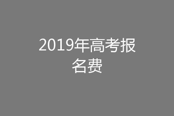 2019年高考报名费
