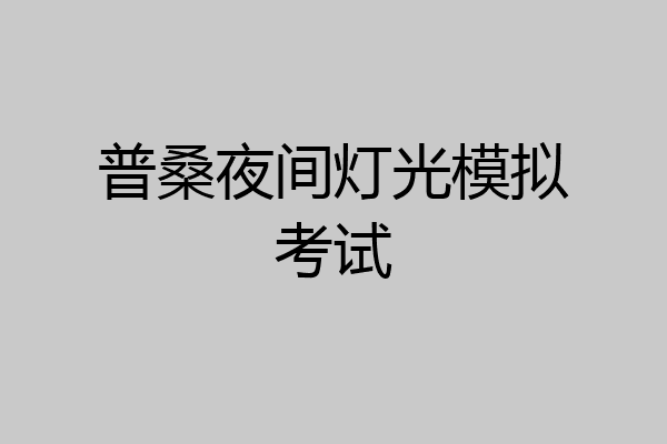 普桑夜间灯光模拟考试