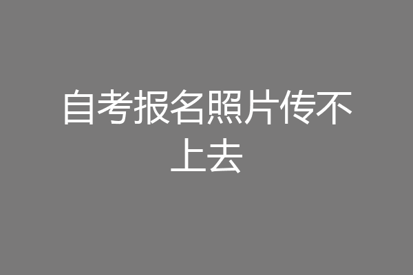 自考报名照片传不上去