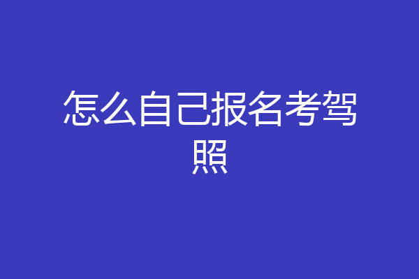 怎么自己报名考驾照