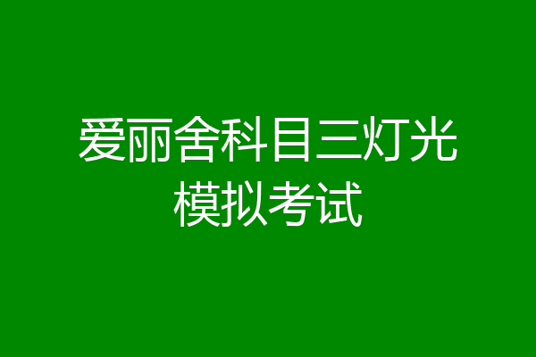爱丽舍科目三灯光模拟考试