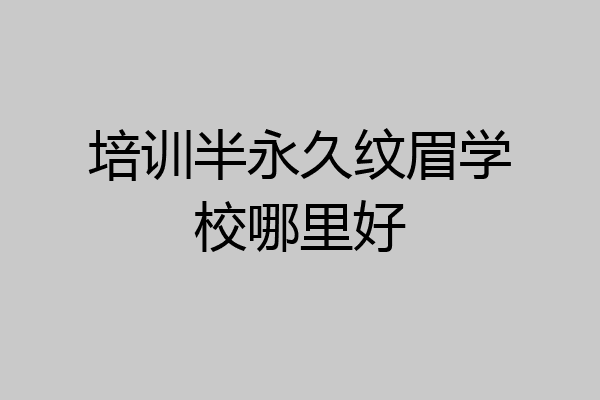 培训半永久纹眉学校哪里好