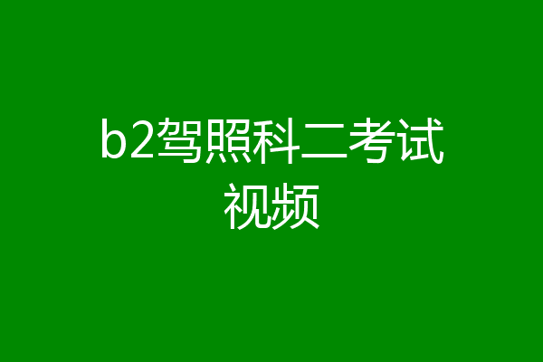 b2驾照科二考试视频