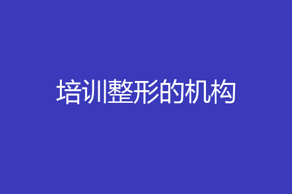 培训整形的机构