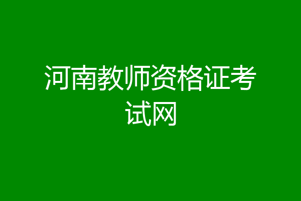 河南教师资格证考试网