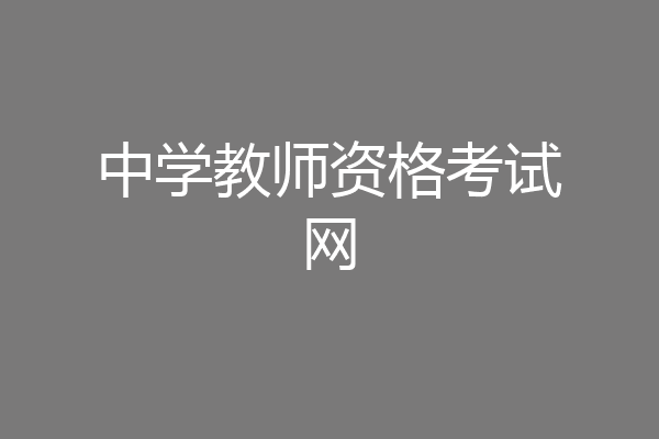 中学教师资格考试网