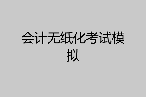 会计无纸化考试模拟