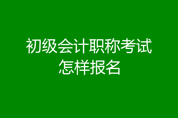 初级会计职称考试怎样报名