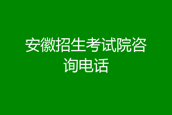 安徽招生考试院咨询电话