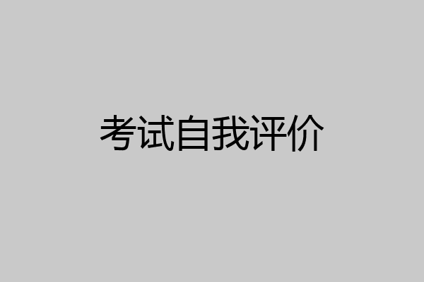 考试自我评价