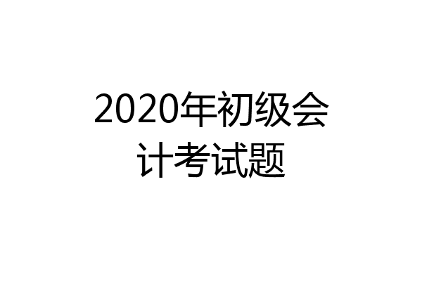 2020年初级会计考试题