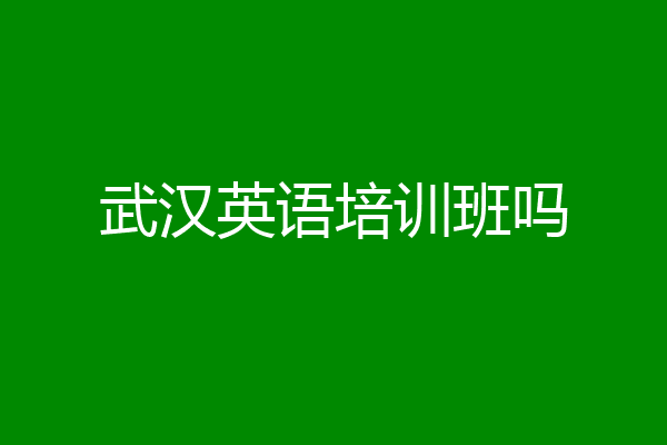 武汉英语培训班吗