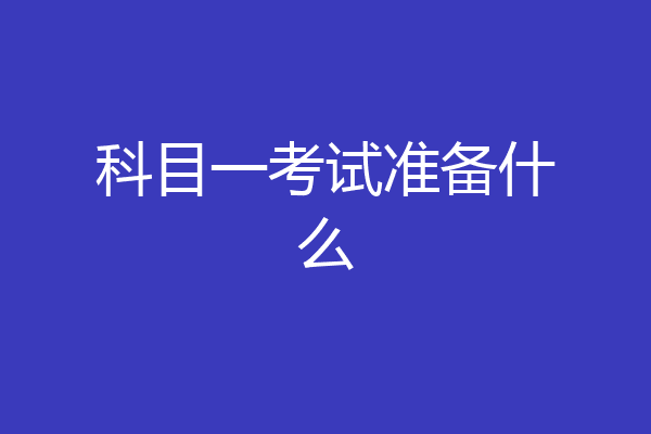 科目一考试准备什么