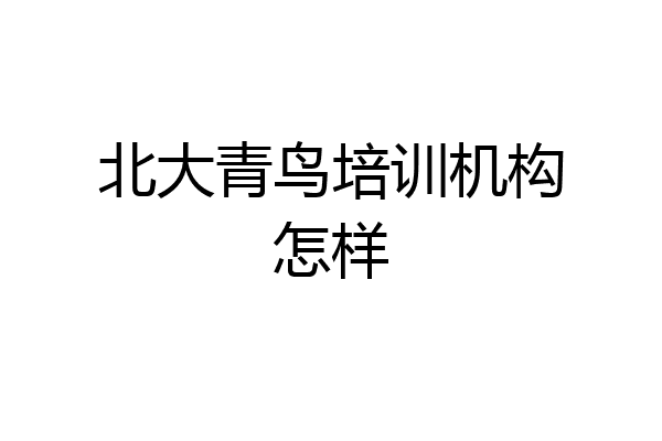 北大青鸟培训机构怎样