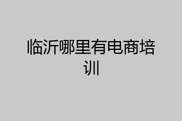 临沂哪里有电商培训
