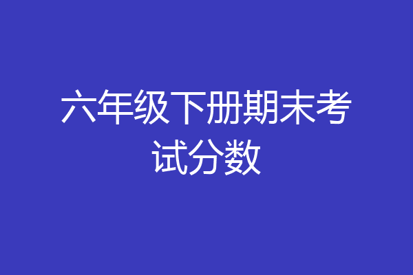 六年级下册期末考试分数