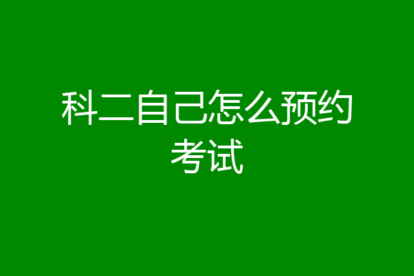 科二自己怎么预约考试