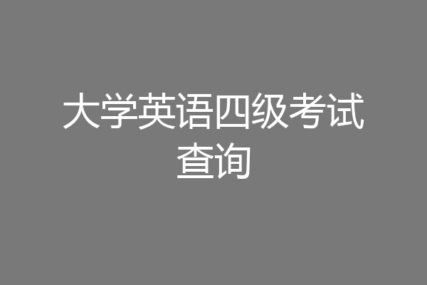 大学英语四级考试查询