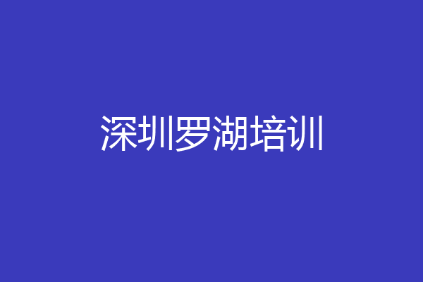 深圳罗湖培训