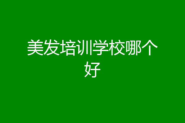 美发培训学校哪个好
