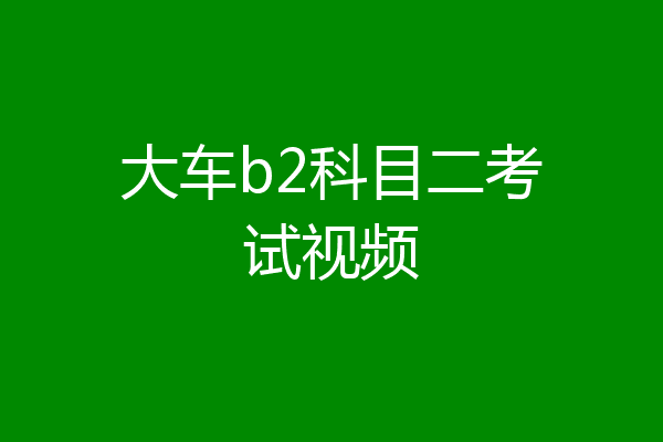 大车b2科目二考试视频